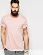 Farah T-shirt With F Logo In Slim Fit Exclusive - Pink