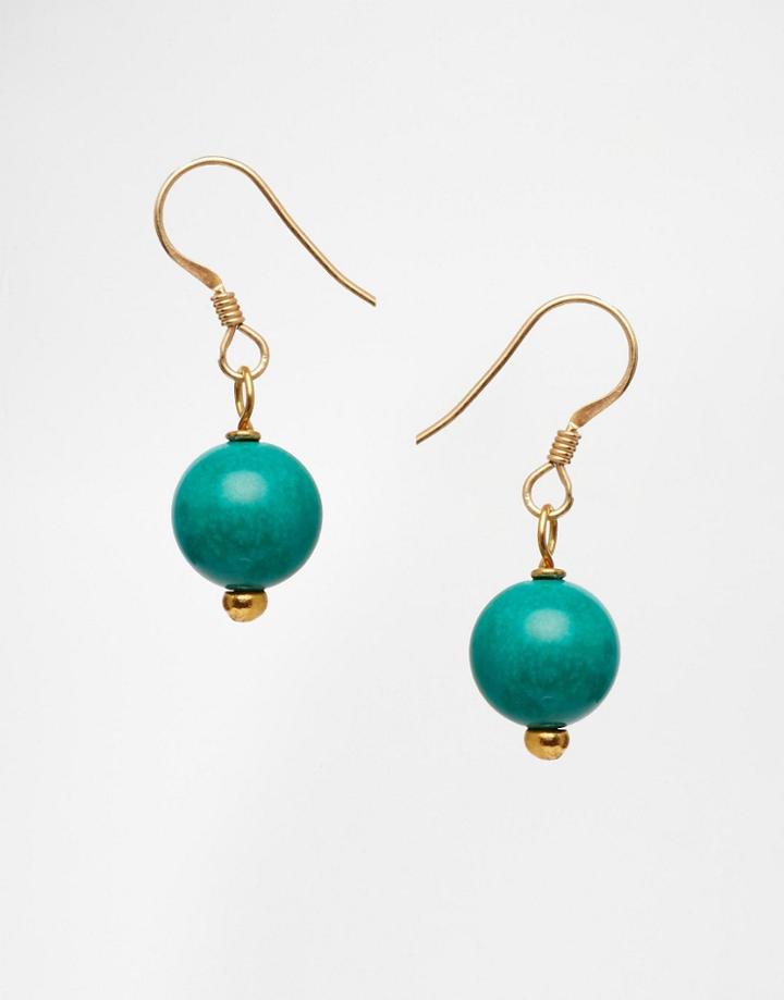 Mirabelle Turquoise Drop Gold Plated Earrings - Turquoise