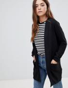 Jdy Amara Ribbed Open Cardigan - Black