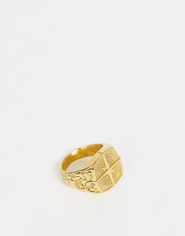 Seven London Compass Ring In Gold - Gold