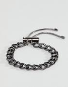 Asos Chunky Chain Bracelet In Gunmetal - Black