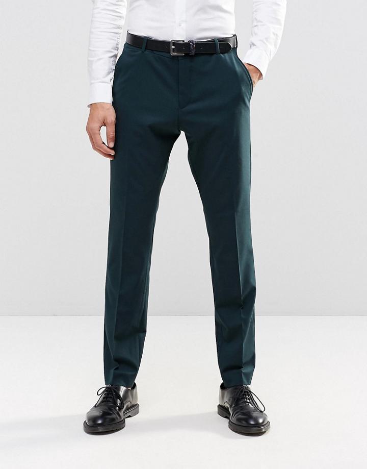 Selected Homme Suit Pant In Slim Fit With Stretch - Bottle Green