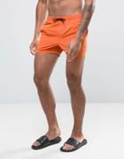 Asos Swim Shorts In Orange Short Length - Orange
