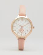 New Look Floral Dial Faux Leather Watch - Pink