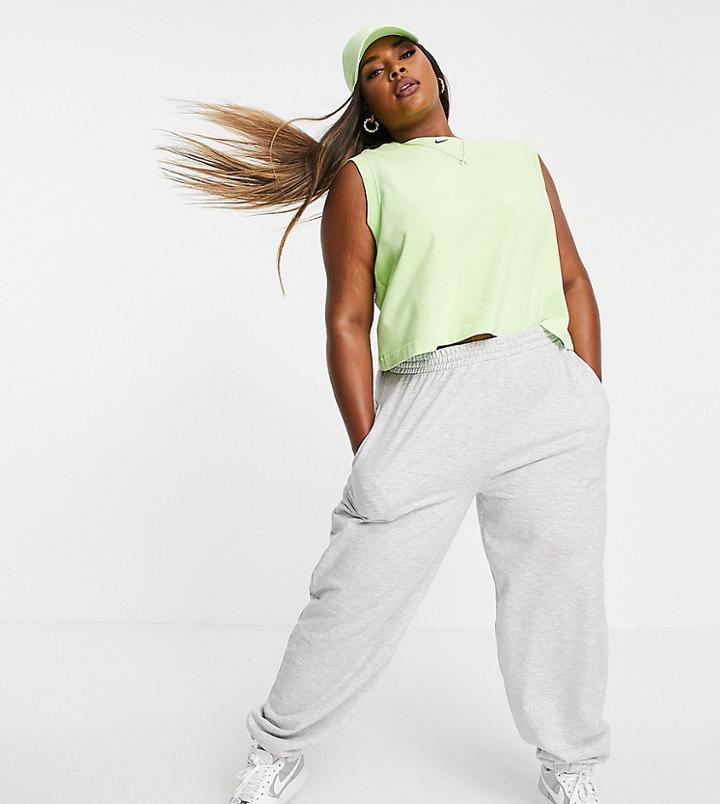 Nike Plus Washed Tank Top In Neon Green