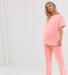 Asos Design Maternity Mix & Match Pyjama Jersey Pants-red