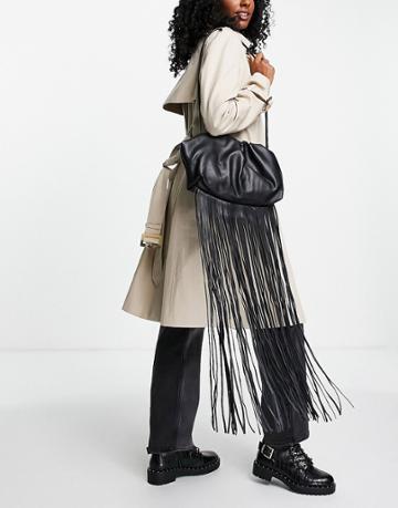 Na-kd Fringe Pouch Bag In Black