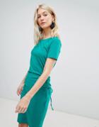 Vero Moda Gathered Side Midi Dress - Green