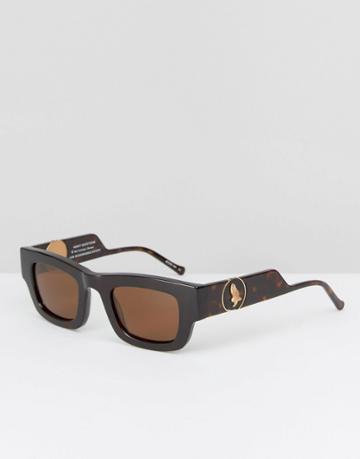 Kaibosh Square Frame Sunglasses - Brown