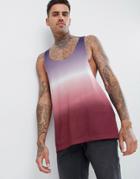 Asos Design Extreme Racer Back Tank With Ombre Dip Dye In Pink - Multi