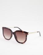 Quay Coffee Run Women's Round Sunglasses In Tortoiseshell-brown