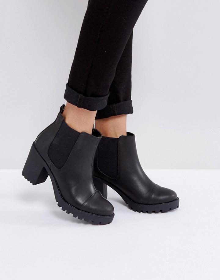 London Rebel Heeled Chelsea Boot - Black