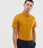 Asos Design Tall Skinny Ditsy Print Shirt-yellow