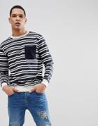 Soul Star Stripe Pocket Sweat - Navy