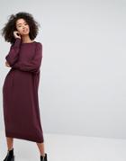 Monki Midi Sweater Dress - Red