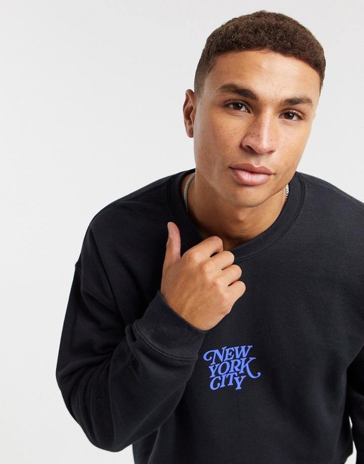 New Look Sweatshirt With Nyc Print In Black