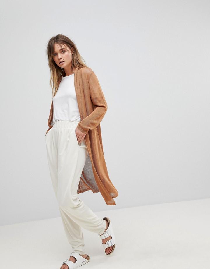 Micha Lounge Waterfall Cardigan - Brown