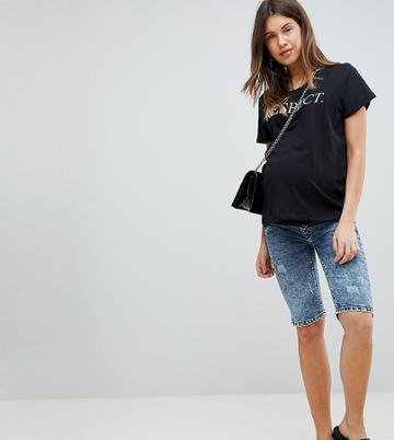 Supermom Maternity Denim Shorts - Blue