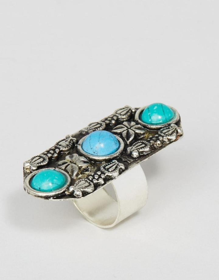 Asos Festival Swirl Stone Ring - Multi