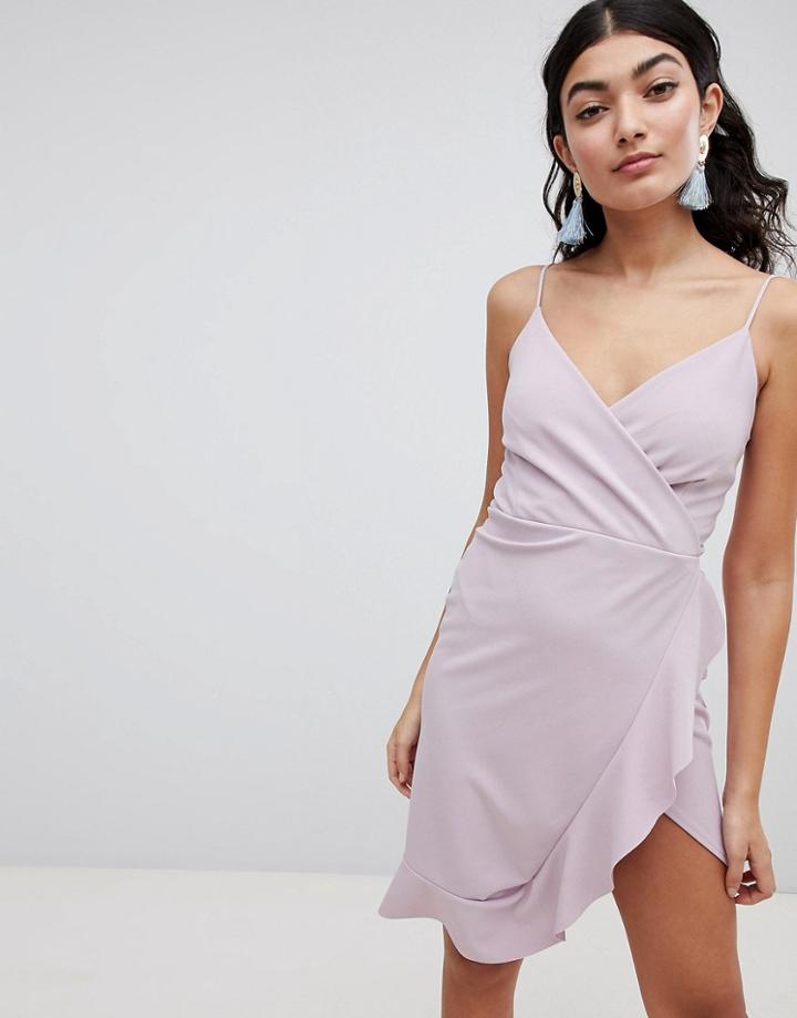 Prettylittlething Cami Wrap Dress - Purple