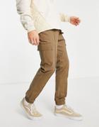 Asos Design Skinny Fit Cargo Pants In Brown