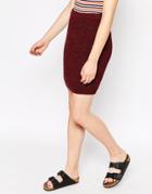 Le Mont St Michel Wool Mix Skirt - Burgundy