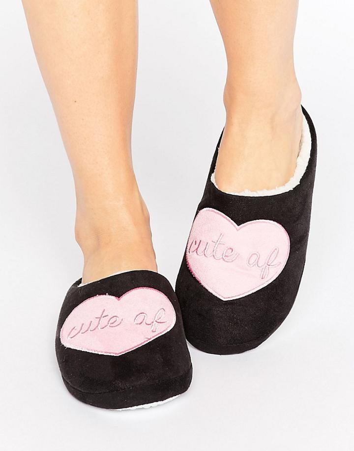Daisy Street Cute Af Slipper - Black