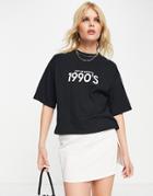 Asos Design 1990s Graphic Tee In Black