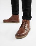 Dune Lace Up Boots With Pebble Grain In Brown - Brown
