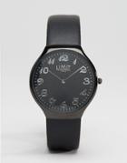 Limit Slim Leather Watch In Black - Black