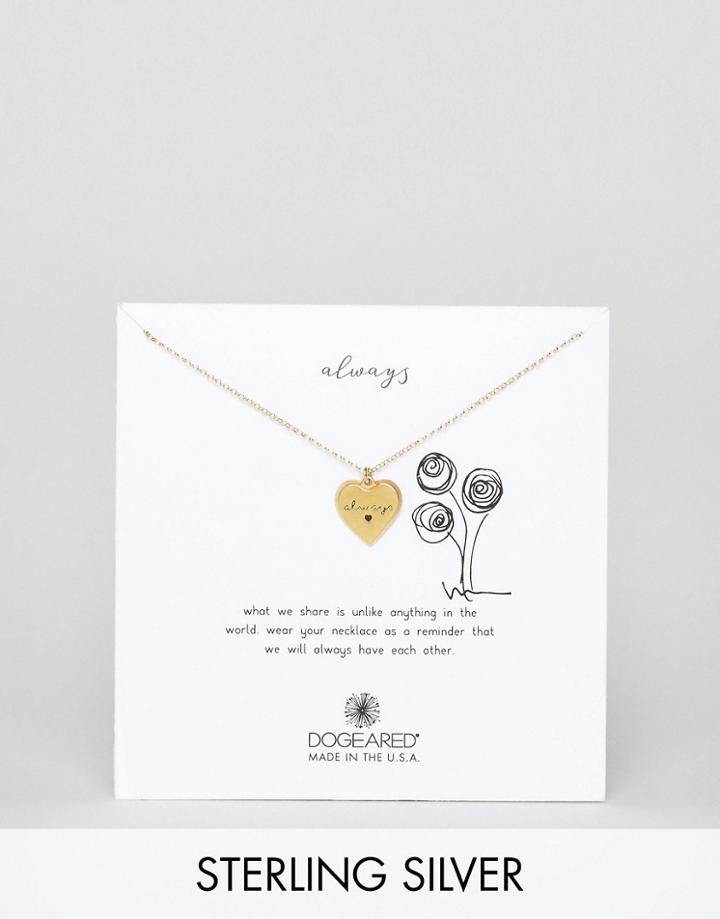 Dogeared Gold Plated Always Heart Necklace - Gold