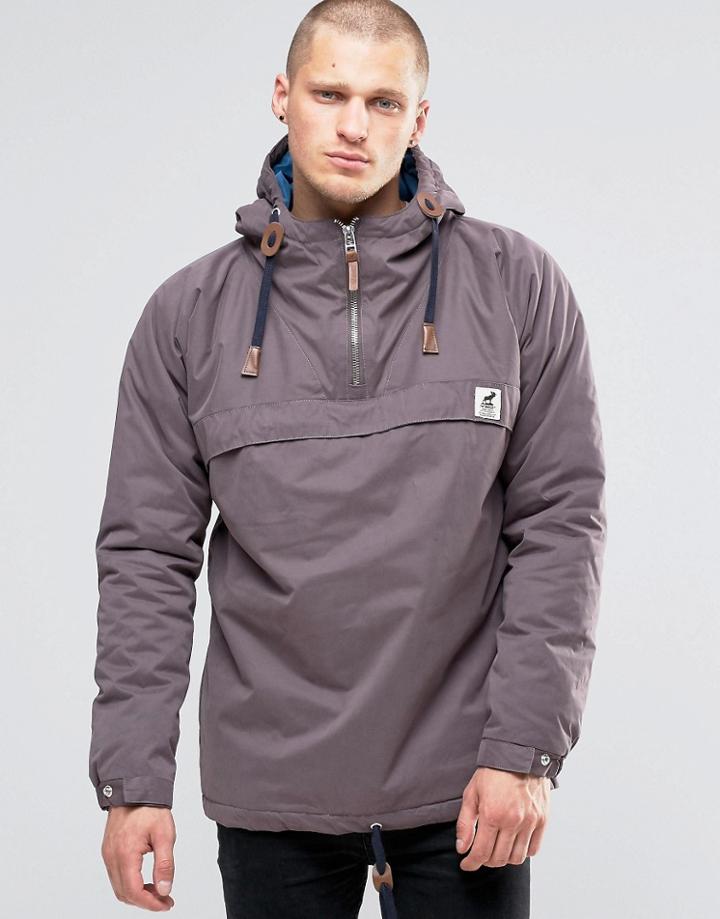 Fat Moose Sailor Overhead Jacket Quilted Lining - Brown
