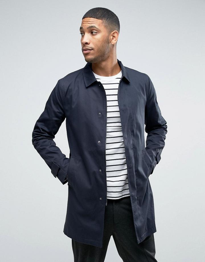 Only & Sons Trench In Navy - Navy