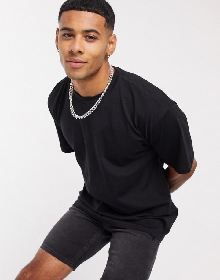 Only & Sons Organic Cotton Oversized T-shirt In Black