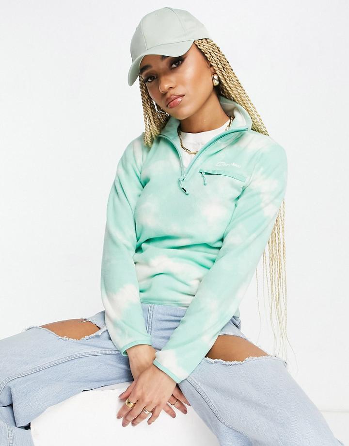 Berghaus Navala 1/4 Zip Fleece In Jade Tie-dye-blue