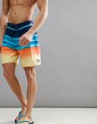 Quiksilver Highline Hold Down Vee 18 Stripe Boardshort In Blue/orange - Blue