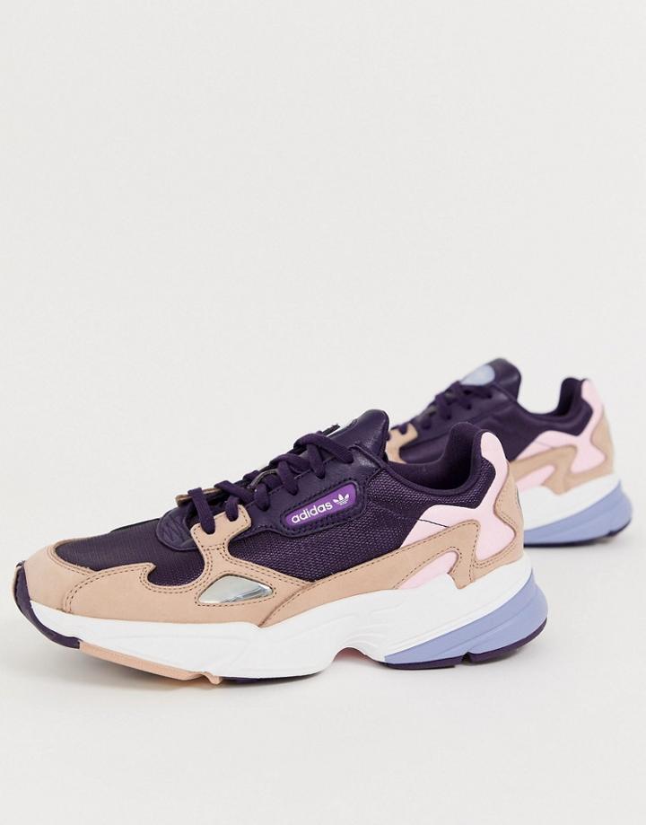 Adidas Originals Falcon Sneakers In White And Gray - White