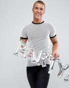 Asos Muscle T-shirt In Silver Metallic Fabric - Silver