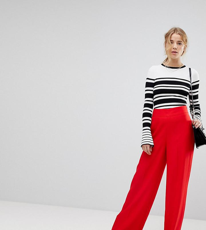 Miss Selfridge High Waisted Wide Leg Pants-red