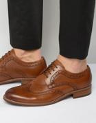 Dune Radcliffe Leather Derby Brogue Shoes - Tan