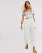 Moon River Statement Buckle Cropped Pants