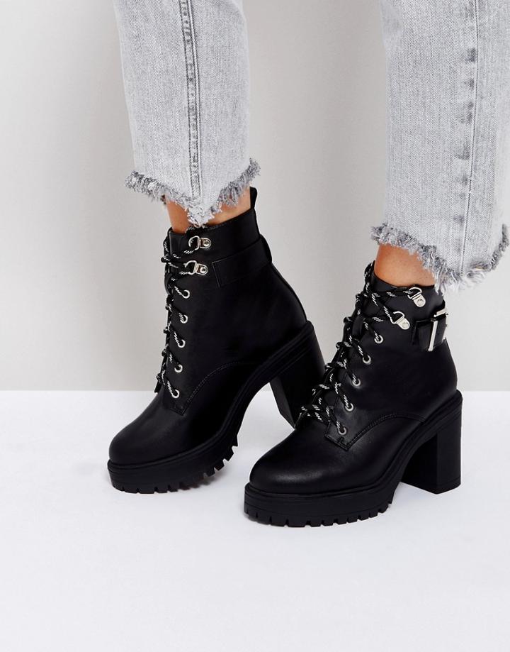 Asos Edge Chunky Hiker Boots - Black