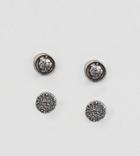 Reclaimed Vintage Inspired Circle Plug Earrings In 2 Pack Exclusive To Asos - Silver