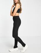 Asos 4505 Hourglass Rest Day Legging With Zip Flare-black