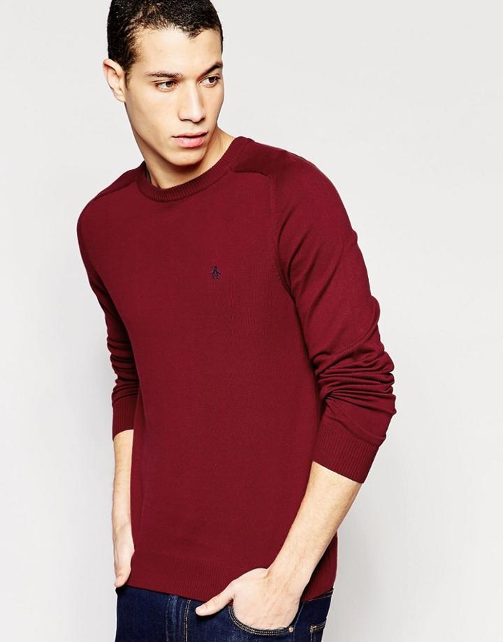 Original Penguin Cotton Crew Neck Sweater - Pink