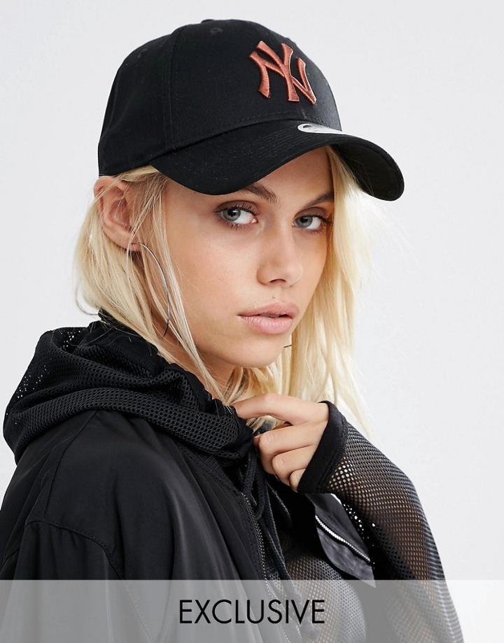 New Era 9forty Cap With Copper Embroidery - Black