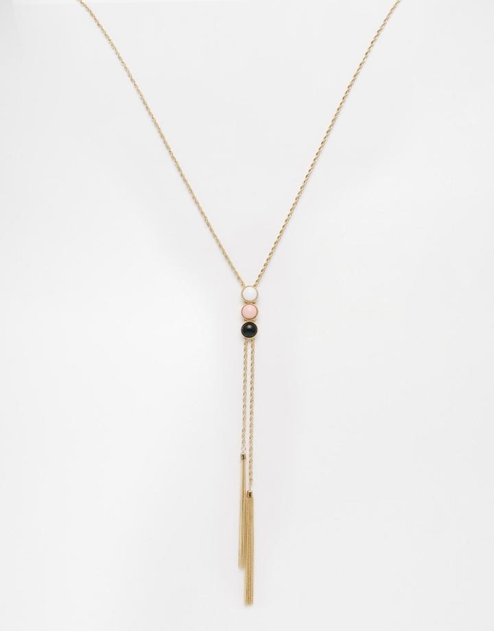 Asos Slinky Stone Bolo Necklace - Multi