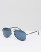 Giorgio Armarni Aviator Sunglasses Matte Gunmetal Blue - Clear