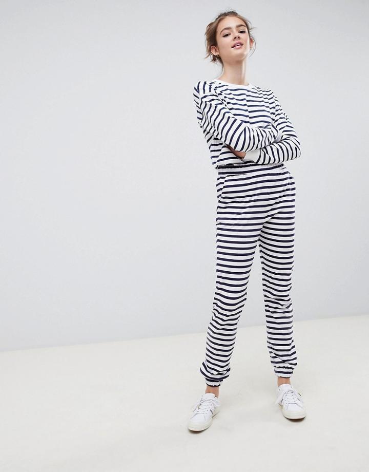 Asos Design Skinny Joggers In Stripe - Multi