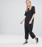 Asos Tall Minimal Jumpsuit With Dropped Crotch - Black